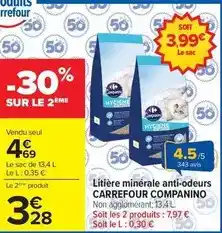 Carrefour Carrefour - litière minérale anti-odeurs companino offre