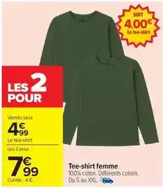 Carrefour Tee-shirt femme offre
