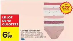 Carrefour Culottes fantaisie fille offre