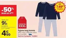 Carrefour Pyjama long homme offre