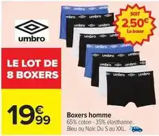 Carrefour Umbro - boxers homme offre