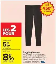 Carrefour Legging femme offre