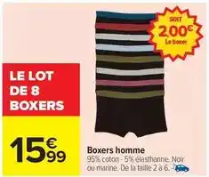 Carrefour Boxers homme offre