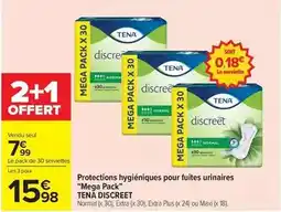 Carrefour Tena - protections hygiéniques pour fuites urinaires mega pack offre