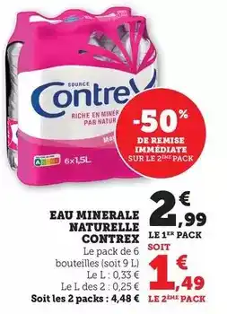 Bi1 Contrex - eau minerale naturelle offre