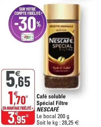 G20 Café soluble special filtre Nescafé offre