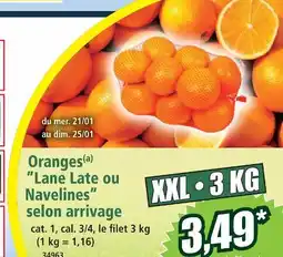 Norma Oranges lane late navelines” selon arrivage offre