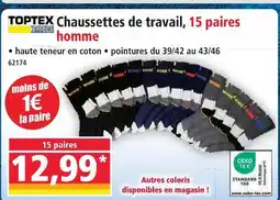 Norma Topex pro chaussettes de travail, 15 paires homme offre