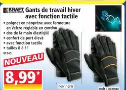 Norma Kraft gants de travail hiver avec fonction tactile noir/gris offre