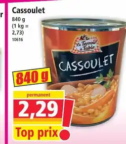Norma Le terroir à table cassoulet offre