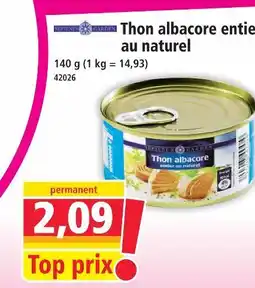 Norma Neptune garden thon albacore entier au naturel offre