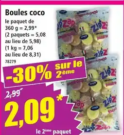 Norma Zip zap boules coco offre