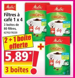 Norma Melitta filtres à café 1 x 4 offre