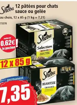 Norma Sheba 12 pâtées pour chats sauce ou gelée offre