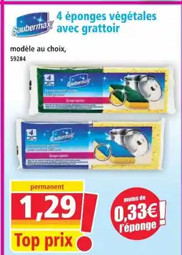Norma Saubermax 4 éponges multi-usages avec grattoir offre