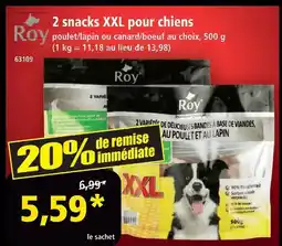 Norma Roy 2 snacks xxl pour chiens poulet/lapin offre