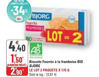 G20 Biscuits Fourrés a la framboise bio offre