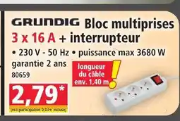 Norma Grundig bloc multiprises 3 x 16 a + interrupteur offre
