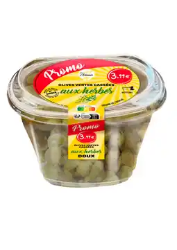 Carrefour Market Sous l'olivier olive verte cassée aux herbes offre