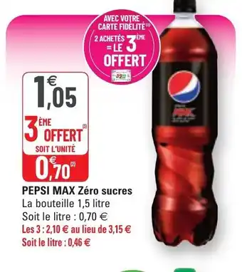 G20 Pepsi max zero sucres offre