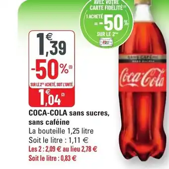 G20 Coca-cola sans sucres offre