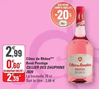 G20 Côtes du Rhône rose prestige offre