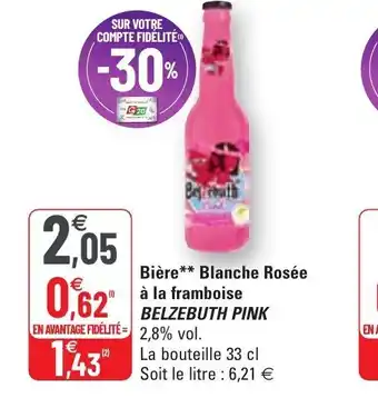 G20 Bière blanche Rosée a la framboise offre