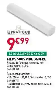 RAGT Jardin & Maison Le pratique - films sous vide offre