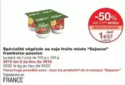 Monoprix Sojasun - spécialité végétale au soja fruits mixés offre