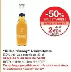 Monoprix Sassy - cidre sassy l'inimitable offre