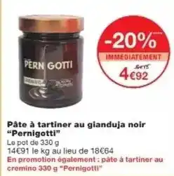 Monoprix Pâte à tartiner au gianduja noir offre