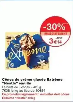 Monoprix Nestlé - cônes de crème glacée extreme offre