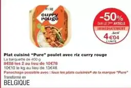 Monoprix Tous - plat cuisiné pure poulet avec riz curry rouge offre