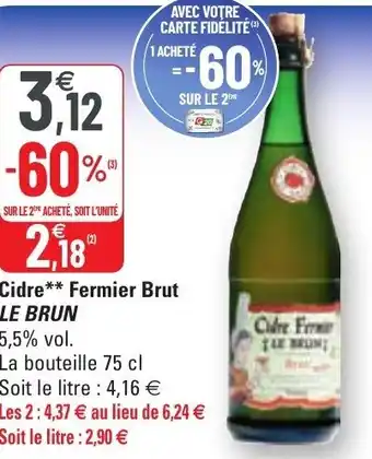 Cidre fermier brut le brun