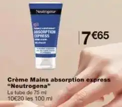 Monoprix Neutrogena - crème mains absorption express offre