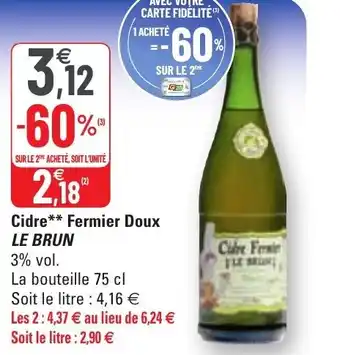 G20 Ckidre fermier doux le brun offre