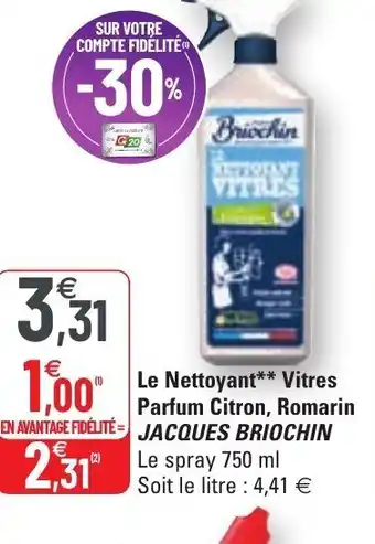 G20 Le nettoyant vitres parfum citron offre