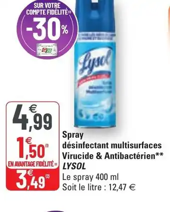 G20 Spray désinfectant multisurfaces offre