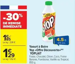 Carrefour Market Yaourt à boire yop offre découverte yoplait offre