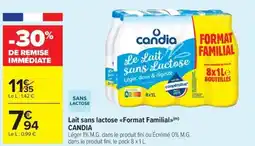 Carrefour Market Lait sans lactose format familial candia offre
