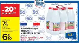 Carrefour Market Lait de montagne u.h.t. carrefour extra offre