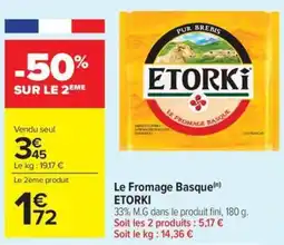Carrefour Market Le fromage basque etorki offre