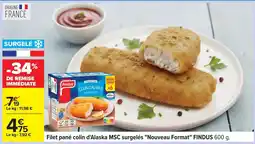 Carrefour FINDUS Filet pané colin d'Alaska MSC surgelés Nouveau Format offre
