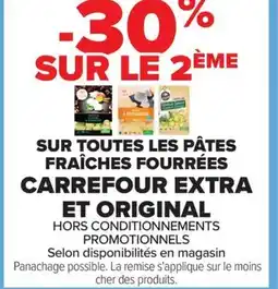 Carrefour Sur toutes les pâtes fraîches fourrées carrefour extra et original offre