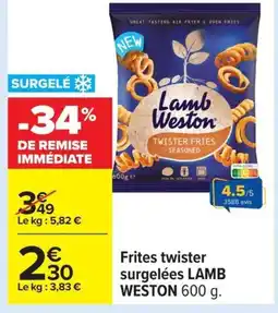 Carrefour LAMB WESTON Frites twister surgelées offre
