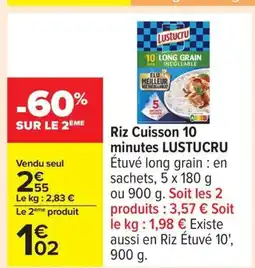 Carrefour LUSTUCRU Riz Cuisson 10 minutes offre