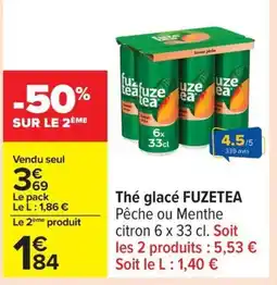 Carrefour FUZETEA Thé glacé offre