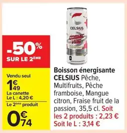 Carrefour CELSIUS Boisson énergisante offre