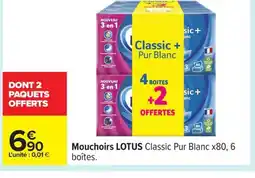 Carrefour LOTUS Mouchoirs offre