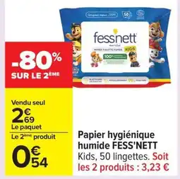 Carrefour FESS'NETT Papier hygiénique humide offre